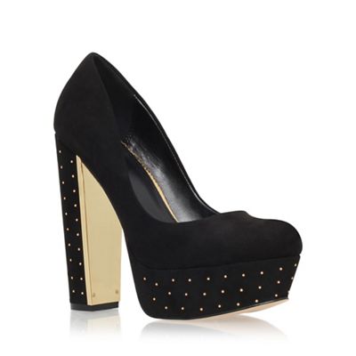 Miss KG Black 'Aggy' high block heel platform court shoe